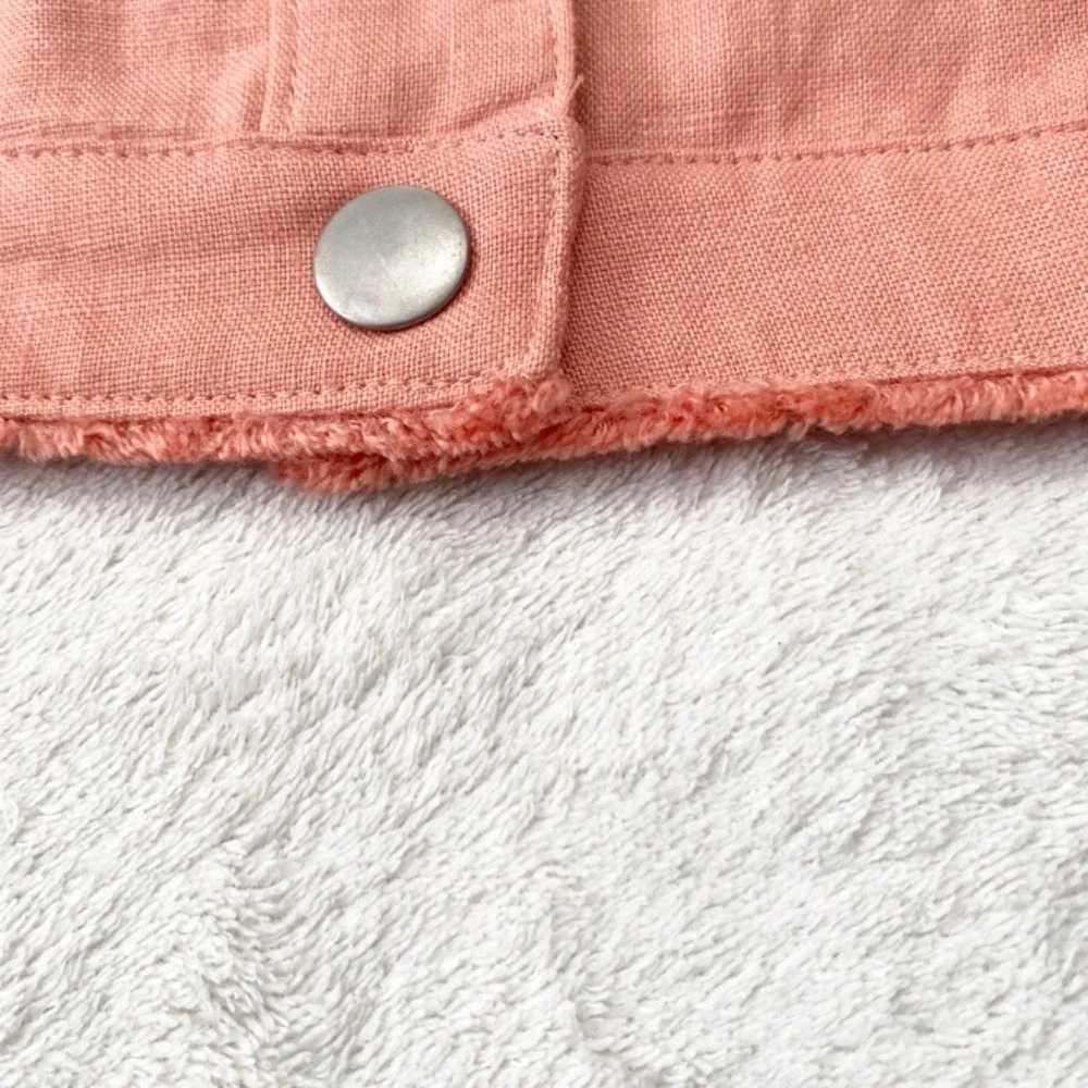 Chico's 100% linen Blazer 3/4 Sleeves Womens Size 3‎ Tangerine - Picture 6 of 10